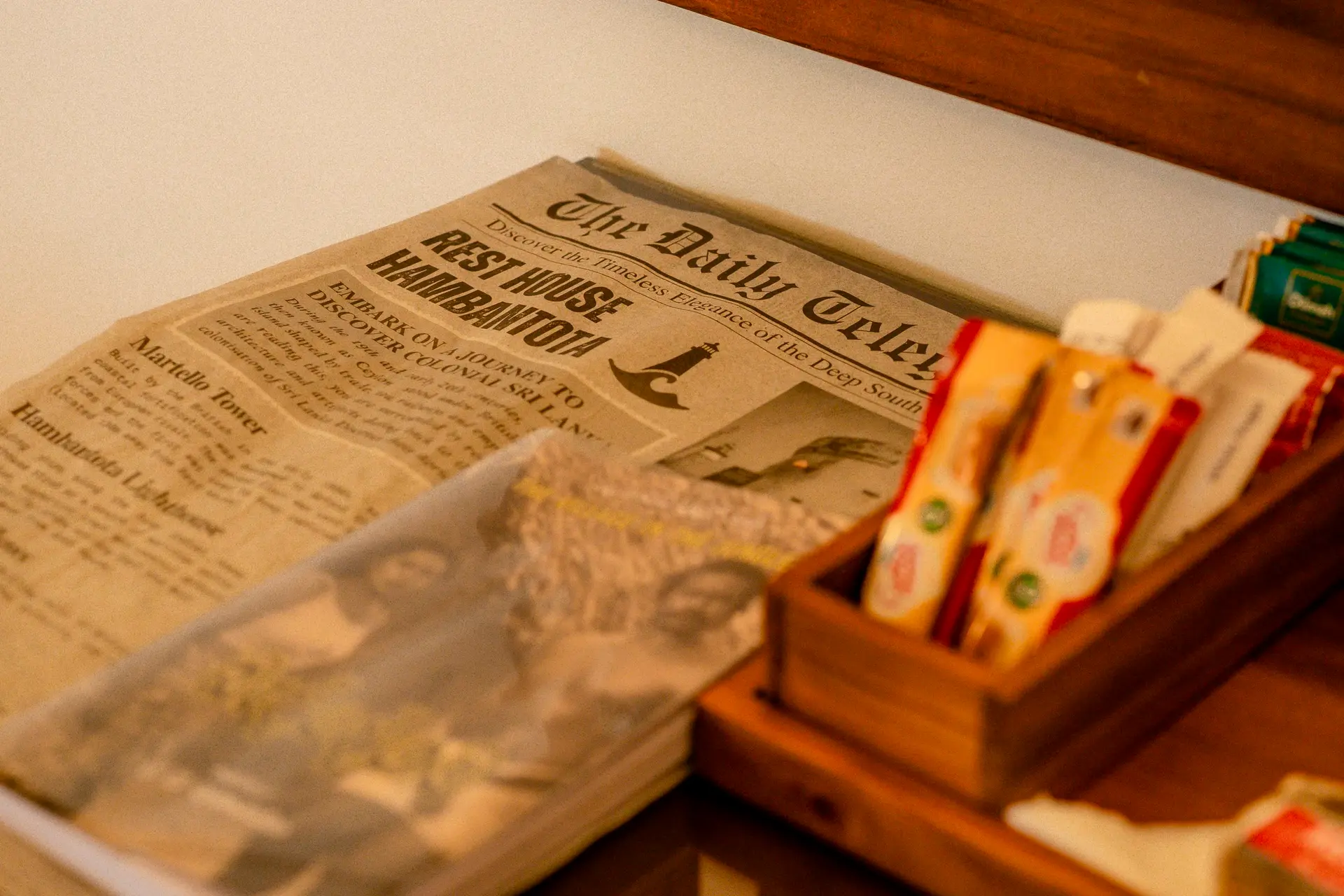 A vintage newspaper feature on the history of Rest House Hambantota